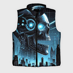 Мужской жилет Cyberpunk skull - metropolis neon glow