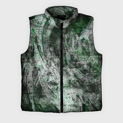 Мужской жилет Абстракция - grey emerald rock / 3D-Черный – фото 1