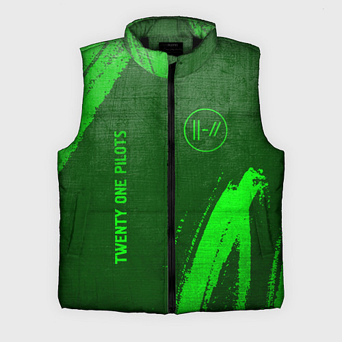 Мужской жилет Twenty One Pilots - green gradient вертикально / 3D-Черный – фото 1