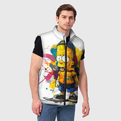 Мужской жилет Рисунок красками Барт Симпсон, цвет: 3D-черный — фото 2