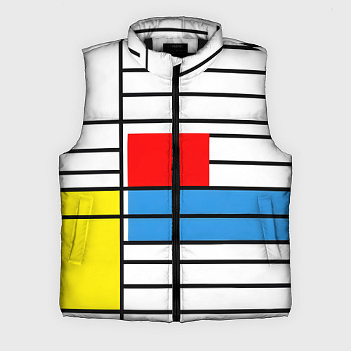 Мужской жилет В стиле мондриана / 3D-Черный – фото 1