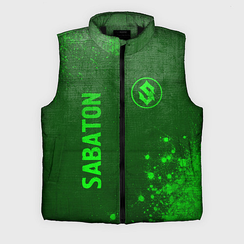 Мужской жилет Sabaton - green gradient вертикально / 3D-Черный – фото 1