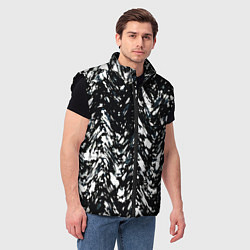 Мужской жилет Искажённый пёстрый чёрно-белый, цвет: 3D-черный — фото 2