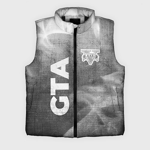 Мужской жилет GTA - grey gradient вертикально / 3D-Черный – фото 1