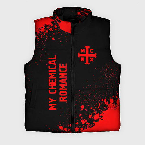 Мужской жилет My Chemical Romance - red gradient вертикально / 3D-Черный – фото 1