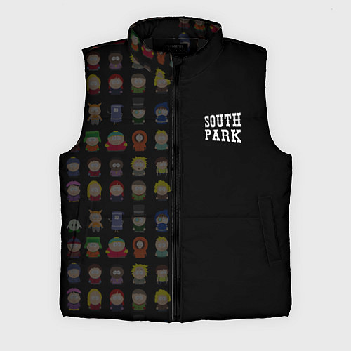 Мужской жилет Персонажи Южный парк и лого / 3D-Черный – фото 1