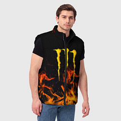 Мужской жилет Monster energy orange fire, цвет: 3D-черный — фото 2