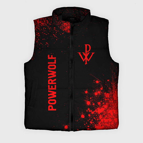 Мужской жилет Powerwolf - red gradient вертикально / 3D-Черный – фото 1
