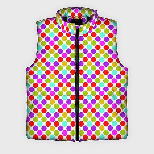 Мужской жилет Разноцветный горох на белом / 3D-Черный – фото 1