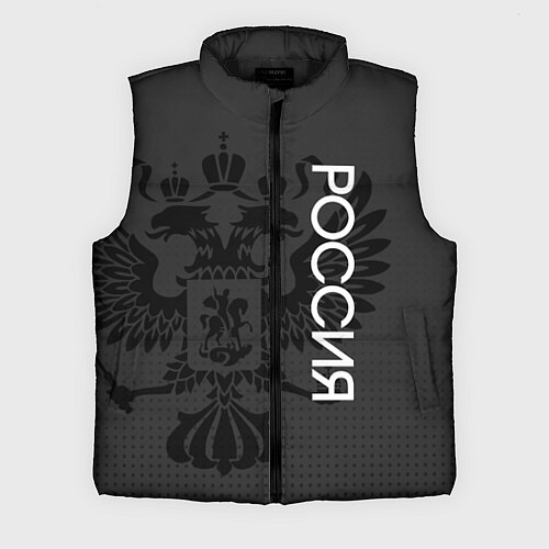 Мужской жилет Россия тёмный серый с гербом / 3D-Черный – фото 1
