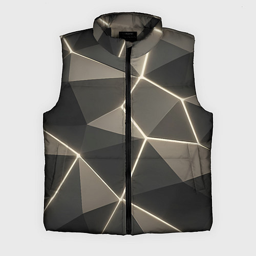 Мужской жилет Серая объемная текстура с гранями / 3D-Черный – фото 1