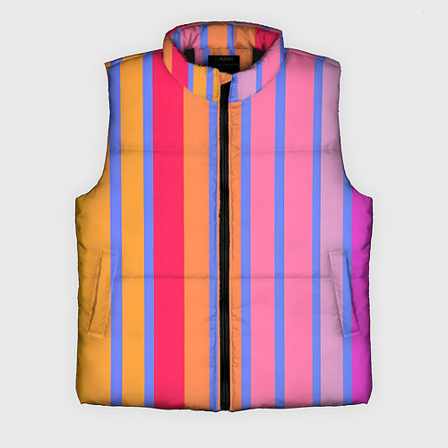 Мужской жилет Теплые цветные полосы / 3D-Черный – фото 1