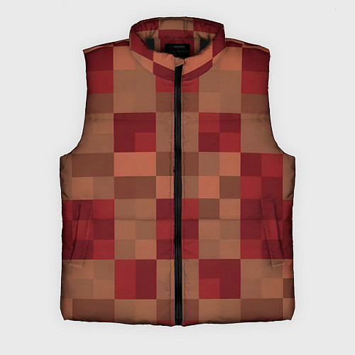 Мужской жилет Бордовые пиксели / 3D-Черный – фото 1