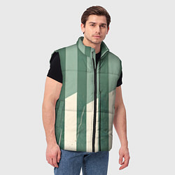 Мужской жилет Зеленые полосы, цвет: 3D-черный — фото 2