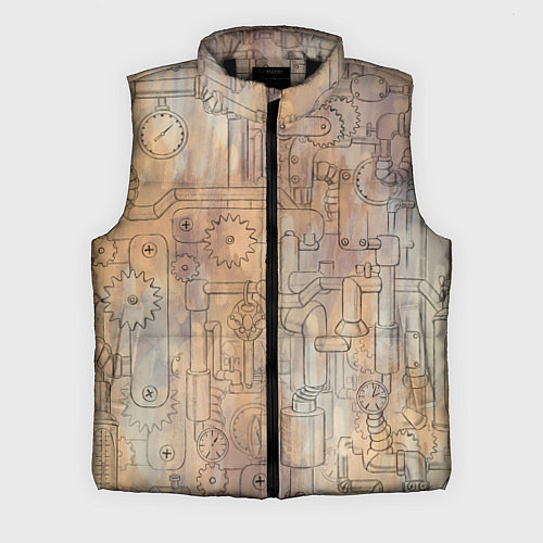 Мужской жилет Стимпанк элементы / 3D-Черный – фото 1