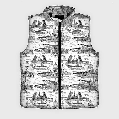 Мужской жилет Питер и корюшка / 3D-Черный – фото 1
