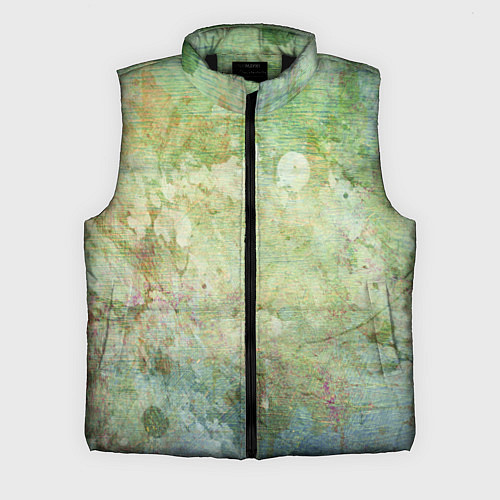 Мужской жилет Абстракция - faded spots on a green background / 3D-Черный – фото 1