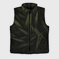 Мужской жилет Абстракция - green triangles, цвет: 3D-черный