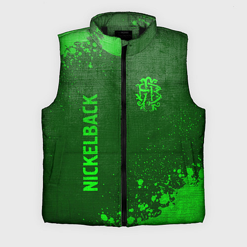 Мужской жилет Nickelback - green gradient вертикально / 3D-Черный – фото 1