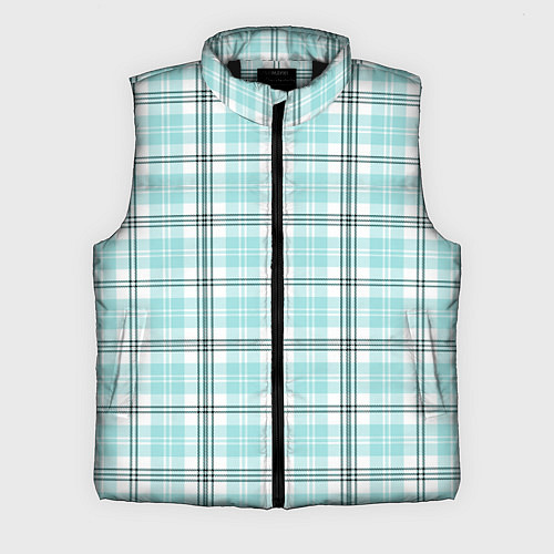 Мужской жилет Checkered light blue / 3D-Черный – фото 1