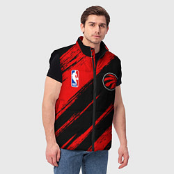 Мужской жилет Торонто Рэпторс - красные потертости, цвет: 3D-черный — фото 2