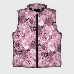 Мужской жилет Розовые лабубы паттерн, цвет: 3D-черный