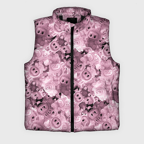 Мужской жилет Розовые лабубы паттерн / 3D-Черный – фото 1