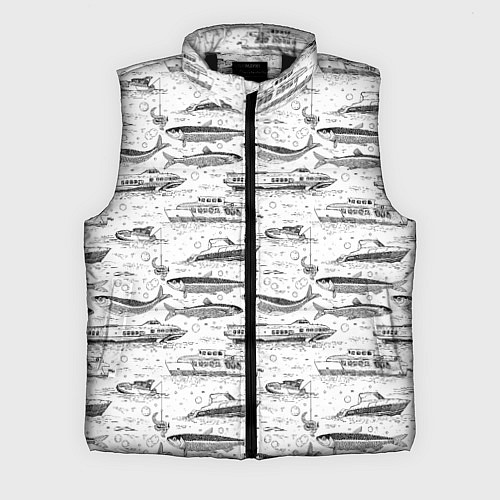 Мужской жилет Корюшка и водный транспорт / 3D-Черный – фото 1