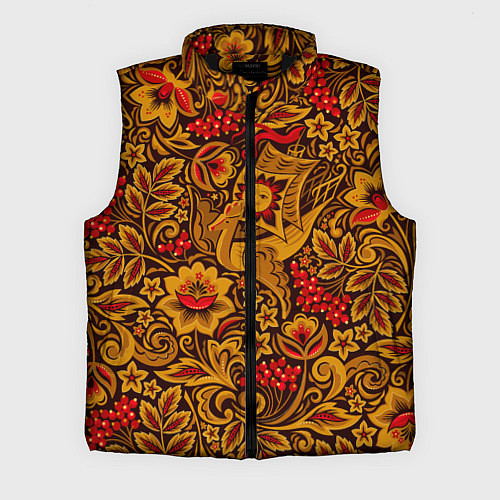 Мужской жилет Летучий корабль в стиле хохломской росписи / 3D-Черный – фото 1