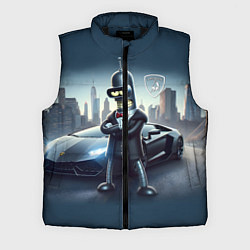 Мужской жилет Крутой Бендер рядом с Ламборджини