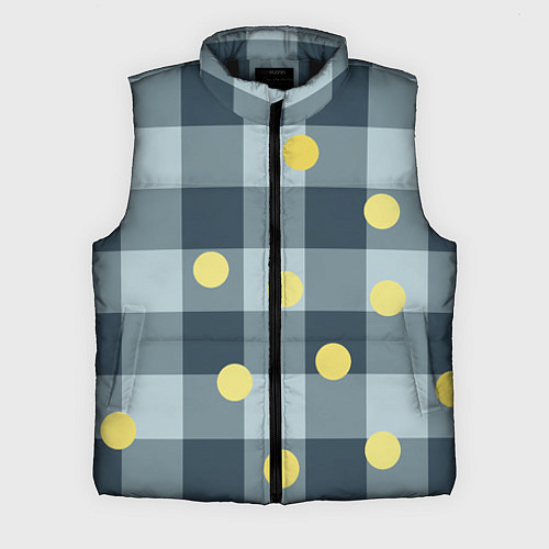 Мужской жилет Синий деним и мимоза / 3D-Черный – фото 1