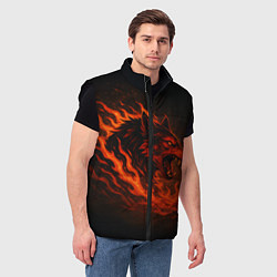Мужской жилет Инфернальный волк, цвет: 3D-черный — фото 2