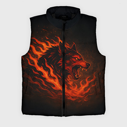 Мужской жилет Инфернальный волк / 3D-Черный – фото 1