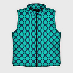 Мужской жилет Бирюзовый узор в клетку и горошек ретро
