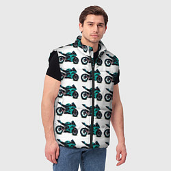 Мужской жилет Motorbike light blue, цвет: 3D-черный — фото 2
