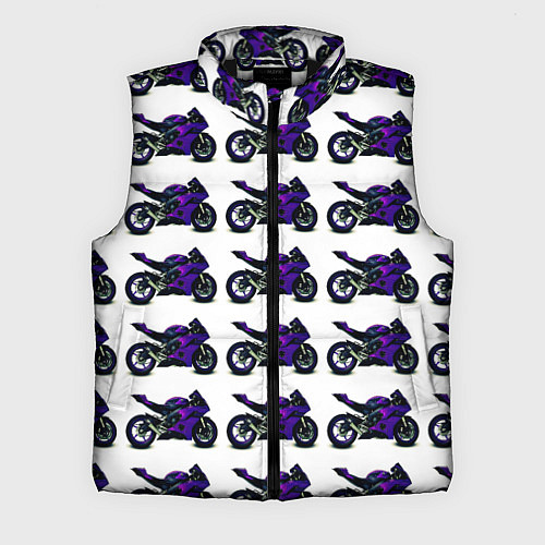 Мужской жилет Motorcycle purple gloss / 3D-Черный – фото 1