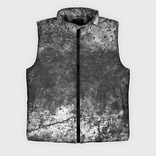 Мужской жилет Абстракция - grey and white wall with cracks / 3D-Черный – фото 1