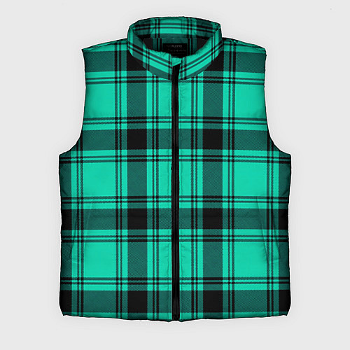 Мужской жилет Checkered turquoise / 3D-Черный – фото 1