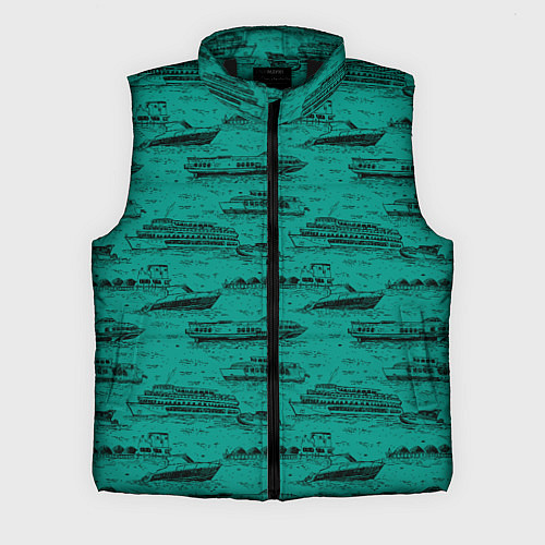 Мужской жилет Корабли плывут по Неве / 3D-Черный – фото 1
