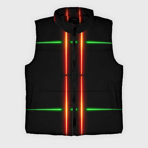 Мужской жилет Neon green black red line / 3D-Черный – фото 1