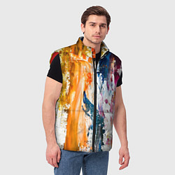 Мужской жилет Разноцветные мазки кисти на палитре художника, цвет: 3D-красный — фото 2