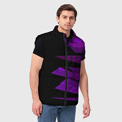 Мужской жилет Color purple black stripes, цвет: 3D-черный — фото 2