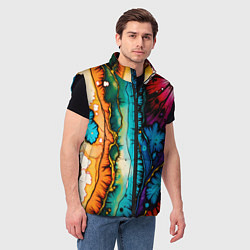 Мужской жилет Разноцветный узор, цвет: 3D-черный — фото 2