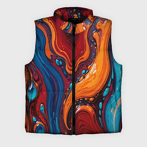 Мужской жилет Пламя и синева / 3D-Черный – фото 1