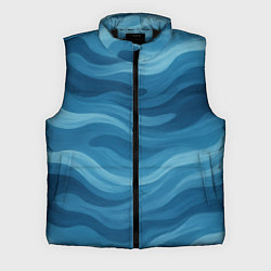 Мужской жилет Камуфляжные синие волны, цвет: 3D-черный