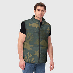 Мужской жилет Подводный камуфляж из рыб, цвет: 3D-черный — фото 2