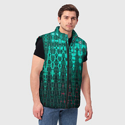 Мужской жилет Нефритовый зелёный абстракция, цвет: 3D-черный — фото 2