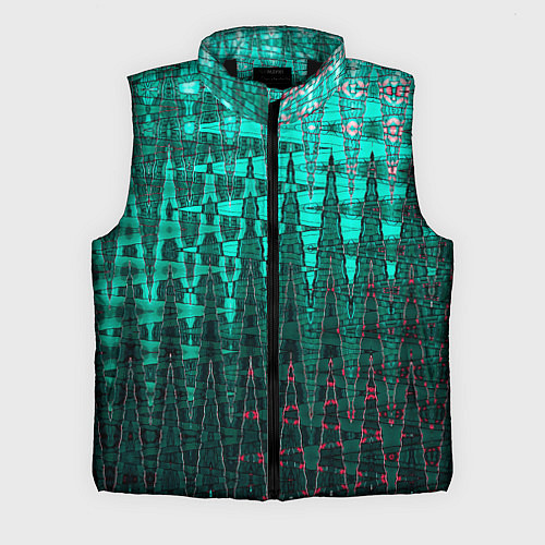 Мужской жилет Нефритовый зелёный абстракция / 3D-Черный – фото 1