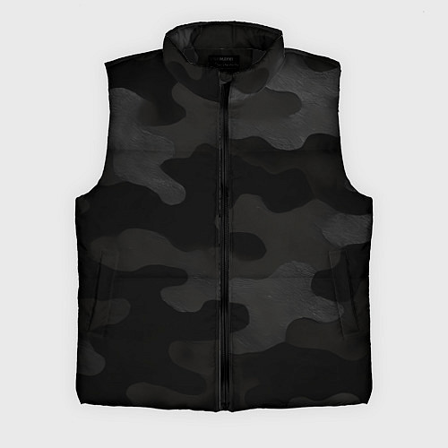 Мужской жилет Черно-серая текстура камуфляжа / 3D-Черный – фото 1