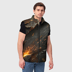 Мужской жилет Искры метала под камуфляжем, цвет: 3D-черный — фото 2